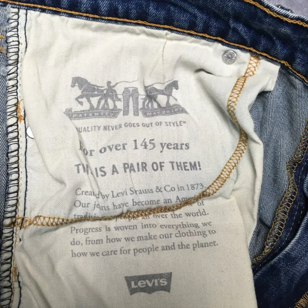 Levis Mens 505 Regular Fit‎ Blue Jeans size 40x30 Zipper Fly Stretch Blend Denim